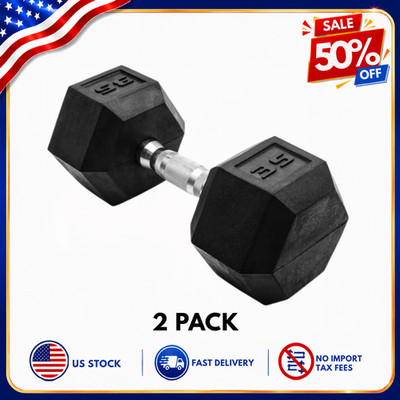CAP Barbell Hex Dumbbell Coated Weight 35 lb Black 2 Pack