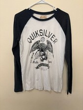 New Quiksilver Boys Knit Youth LS Shirt Sweatshirt Pullover M Ride Free White