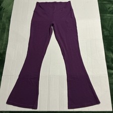 lululemon Nulu High Rise Flare Leggings Purple Solid Stretch Womens 12
