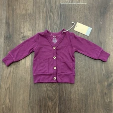 Kyte Baby Bamboo Jersey Cardigan Purple Magenta 3-6m NWT