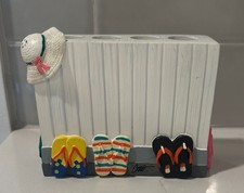 Beach Cottage Flip Flops Bathroom Toothbrush Holder