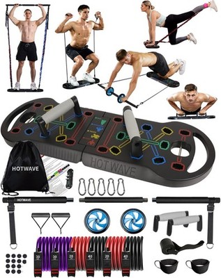 Equipo de ejercicio portátil con 16 accesorios de gimnasio. 20 en 1