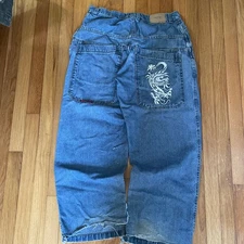 Vintage JNCO Wide Leg Baggy Jeans with Flaming Dragon