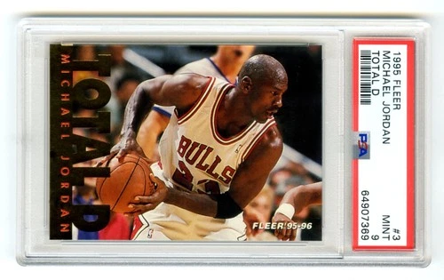 MICHAEL JORDAN~1995 FLEER TOTAL D PSA-9 MINT GRADED NBA INSERT CARD#3 (NEW CASE)
