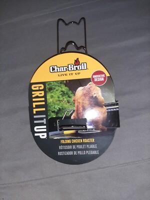 Char-Broil Grill Rack Beer Can Chicken Cooker Foldable BBQ Roaster Easy Storage