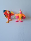 Lot of 2 Rain Forest Cafe Collectible Parrot PVC Toy Cake Topper 3.5" Figurines
