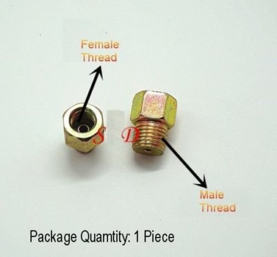 Metric Fitting M10X1 M10 Male to M10X1.0 Female Inverted Flare Adapter Brake