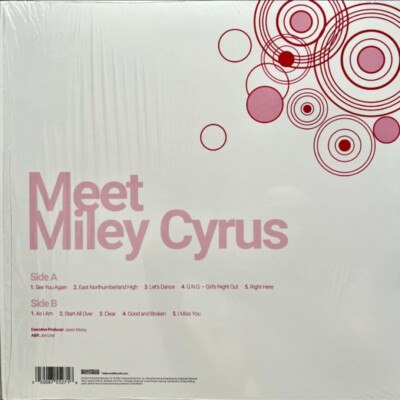 Miley Cyrus - Meet Miley Cyrus LP White w/ Black Splatter Vinyl