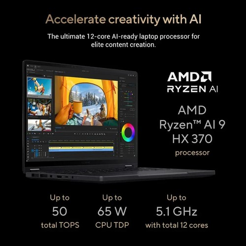 Asus ProArt PX13 OLED WQXGA Ryzen AI 9 HX 37 32GB 1TB SSD RTX 4060 Touch Screen - Picture 12 of 20