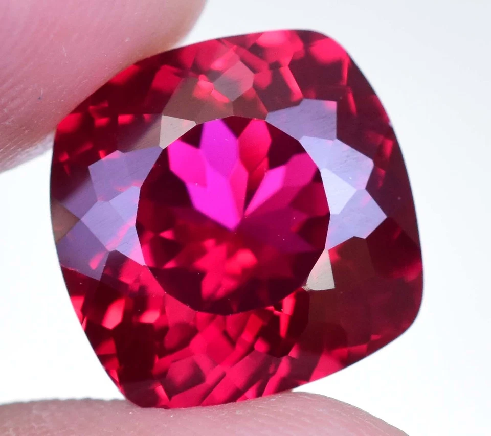 Piedra preciosa suelta impecable corte cojín espinela roja natural Myanmar de 12,60 quilates Foto 3 de 4