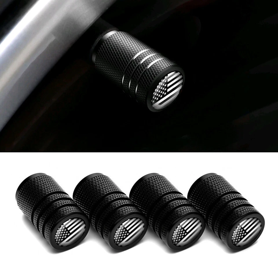 4x American Flag Rueda Neumático Válvula Vástago Tornillo Tapa Aire Polvo Cubierta Accesorios Foto 2 de 4