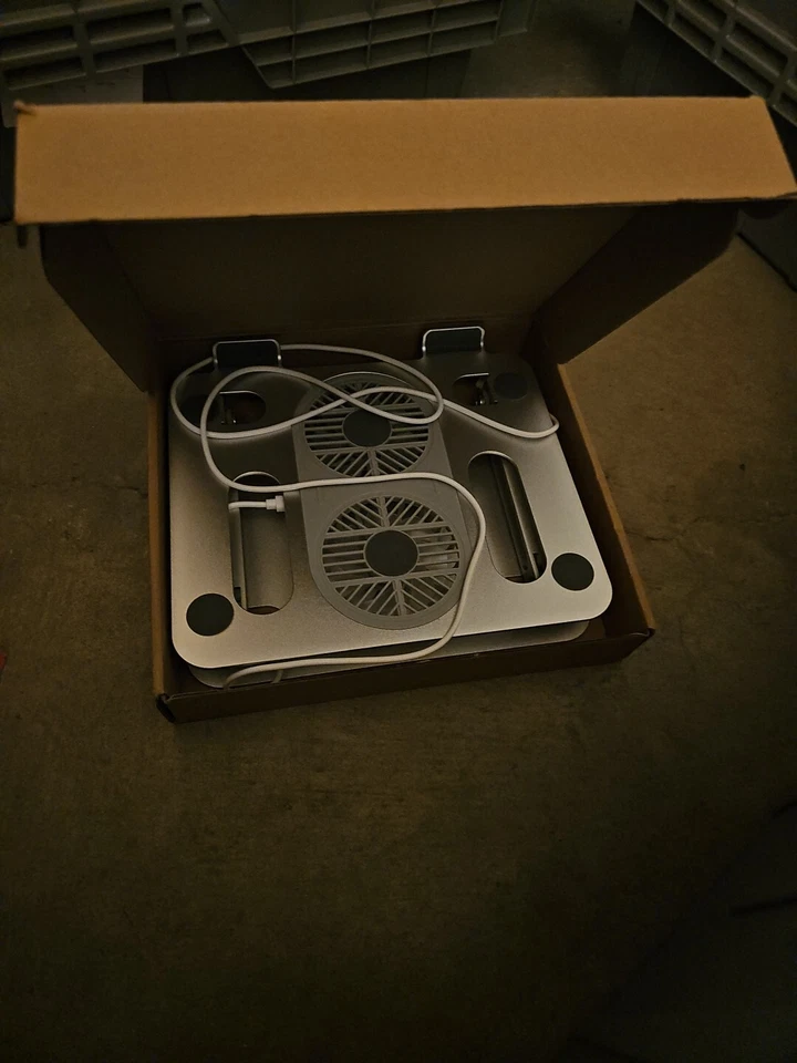 P43F Hot sales 2 fans new double-layer laptop stand foldable storage aluminum... - Image 2 of 4