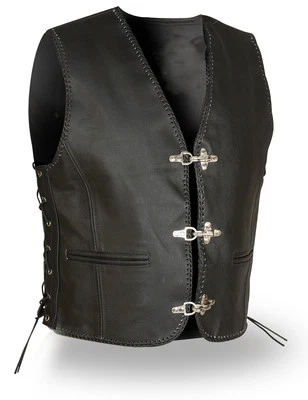 LEDERWESTE KUTTE MOTORRAD BIKER Vest CHOPPER LEDER WEST ROCKER CLUB Gr SX 6XL - Bild 1 von 3