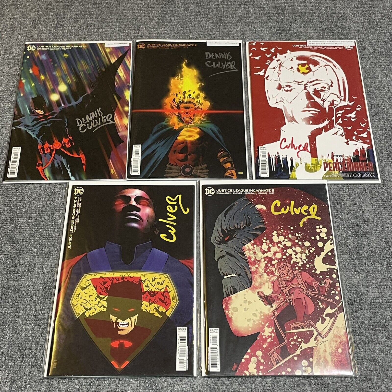 Justice League Incarnate 1-5 Complete Variant Set Comic Lot Signed Denis Culver