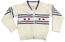 Vintage Sweet Cream Knit Baby Sweater Cardigan 18 Months