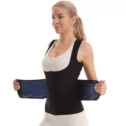 Frauen Fitness Sauna Anzug Schweiß Kompression Taille Trainer Top Gewichtsverlust Fettverbrennung - Bild 7 von 13