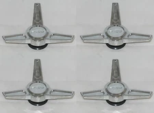 (4) BOSS MOTORSPORTS WHEEL RIM SPINNER TRIBAR CHROME KNOCKOFF 3216 CENTER CAPS 