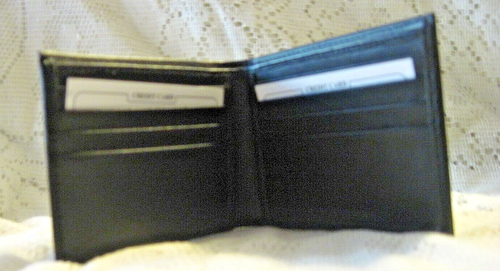 MIAMI DOLPHINS BLACK EMBROSSED BI FOLD WALLET 4 INCHES NEW BOX LEATHER NFL - Picture 2 of 2