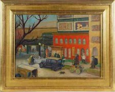Dorothy Eaton American Woman Artist New York Cityscape Ashcan WPA Oil Important