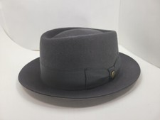 GUERRA 1855 GE PORKPIE FUR FELT HAT GRAY MADE IN ITALY