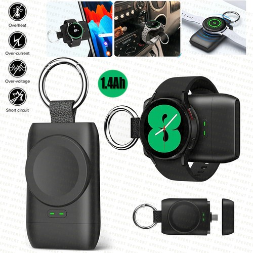 Portable Magnetic Wireless Keychain Charger USB 1400mAh for Samsung Galaxy Watch