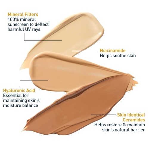 CeraVe Crema Solare Minerale Idratante SPF 30 con Tinta Trasparente, 1,7 Oncia Fluida - Foto 5 di 8