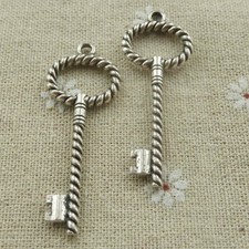 Free Ship 48 pcs tibetan silver key charms pendant 53x20mm L-542