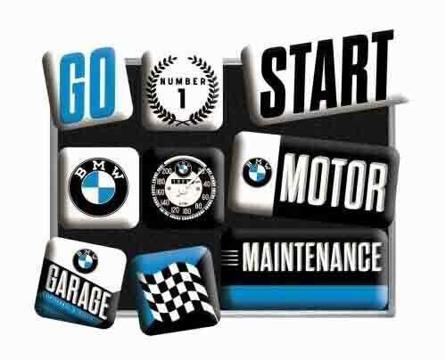 9 pc Magnet Set Retro 'BMW' MOTOR Licensed by Nostalgic Art Cars, Motorbikes - Picture 2 of 3