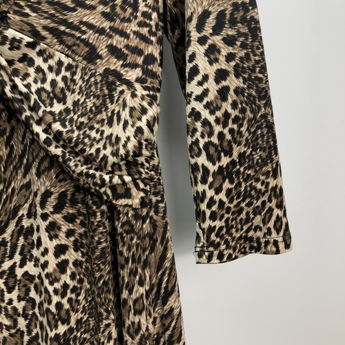 Anthea Crawford Size 10 Women's Dress Leopard Print Stretch Fabric Fully Lined - Picture 6 of 12