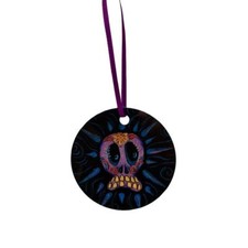 Day of the Dead Purple Sugar Skull Holiday Ornament Christmas Tree Decoration