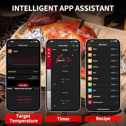 Wireless Meat Thermometer Digital for Adults Cooking, IP67 Waterproof Extra