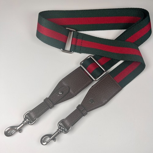 Tracolla di ricambio Gucci nuova verde navy rosso tela web nero - Foto 7 di 22