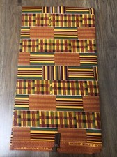Kente African Wax Print Ankara 6 Yards 45 Inch Wide Poly Cotton