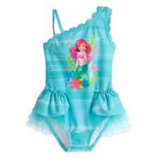 NWT Disney Store Deluxe Princess Ariel Swimsuit Little Mermaid Girls size 4