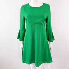 Lulus Kelly Green A Line Dress Flutter Sleeve Casual Womens M