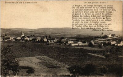 Old postcard Milly - General view of Milly - souvenirs of Lamartine (1038724)
