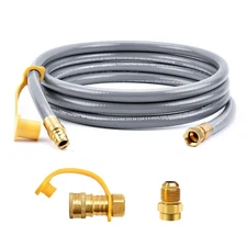 Natural Gas Quick Connect Hose 15 Ft 1/2" Low Pressure Gas Hose w/Conversion Kit