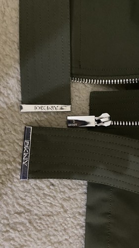 DKNY WOMEN LONG JACKET M WATER RESISTANCE MILITARY GREEN NEW W/TAGS HOLIDAY GIFT - Picture 6 of 8