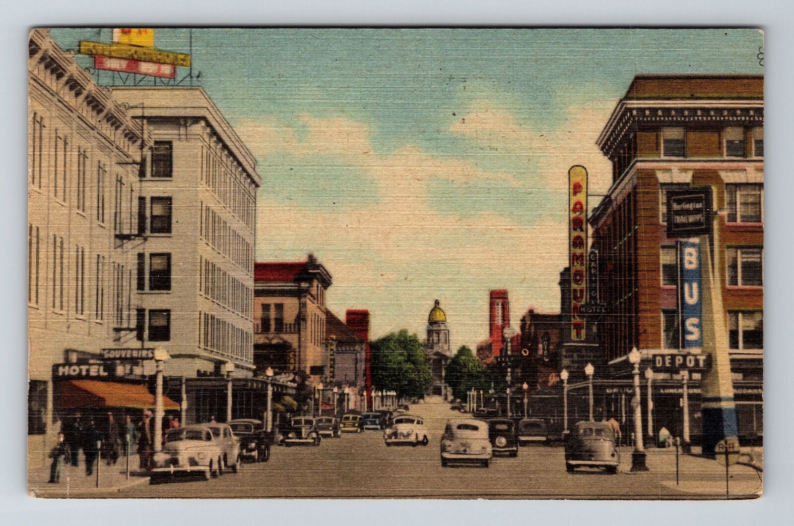 Cheyenne WY-Wyoming, Capitol Ave, Hotel, Theatre, c1952 Vintage Postcard