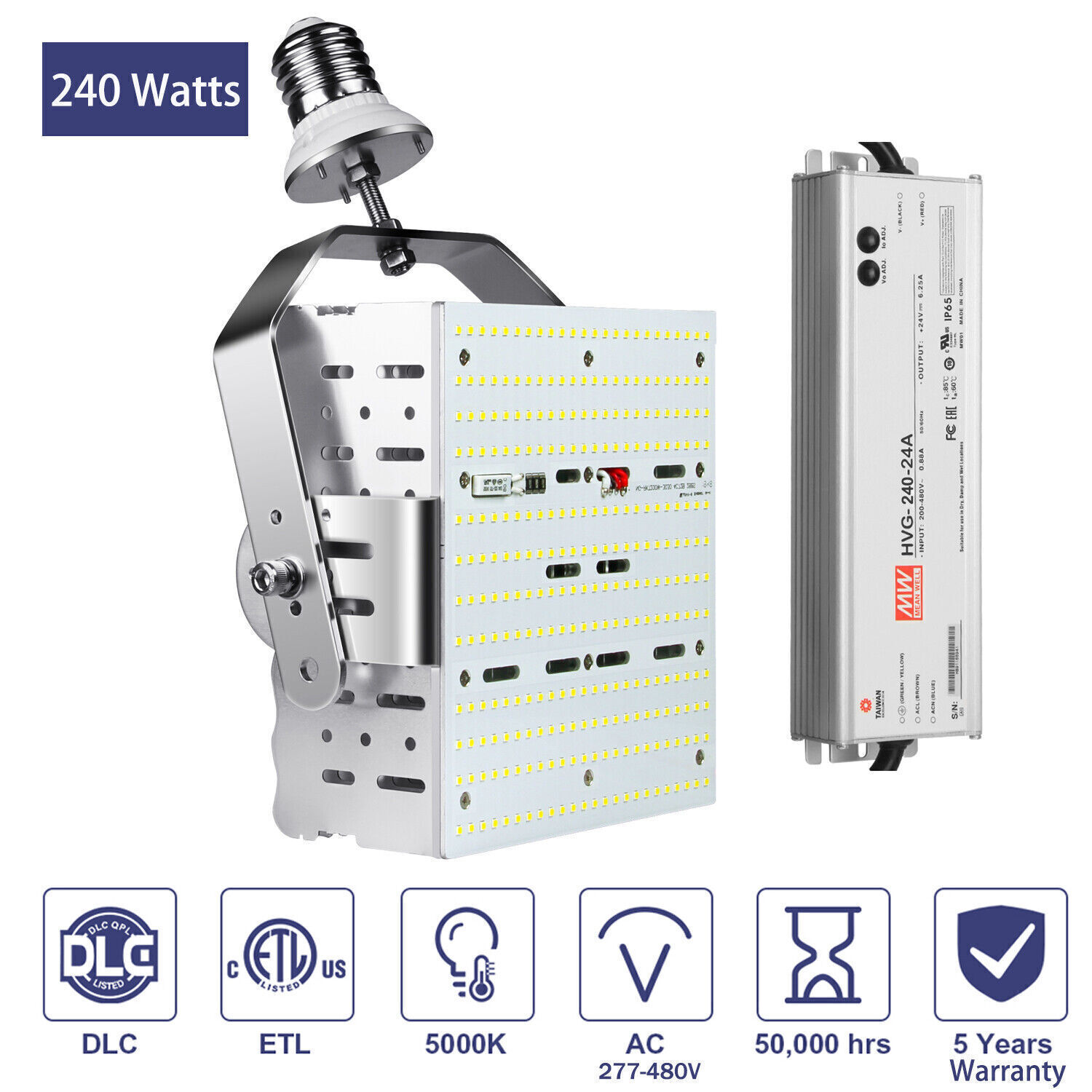 240W LED Retrofit Kit for Parking Lots, Gas Stations, Billboards, AC480V, 5000K