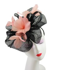 Large Flower Feather Hair Hat Fascinator Headband Clip Wedding Royal Ascot Race