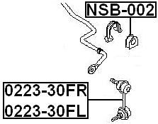FRONT LEFT Sway Bar LINK - For Nissan X-TRAIL T30 2000-2006 OEM