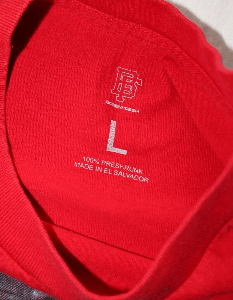 Camisa DIRTY BRED tamanho L Bobby Fresh RONALD REGAN máscara pilha de dinheiro pão hip hop - Imagem 3 de 4