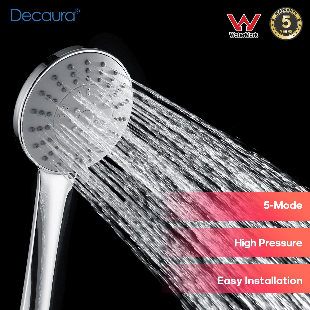 Decaura WELS Handheld Shower Head 5-Mode High Pressure Powerful Massage Rainfall