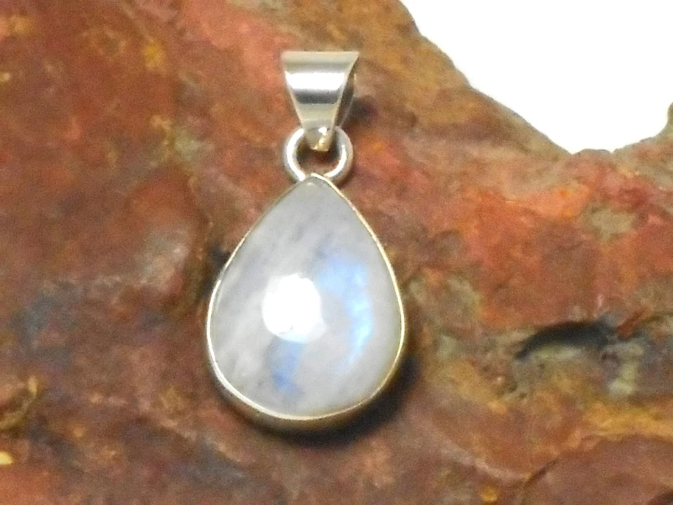 PENDENTIF Pierre de Lune en pierres précieuses en argent sterling 925 - Photo 4/4