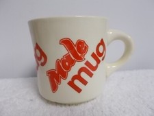 Vintage Ivory & Red Letters Male Coffee Tea Cup Mug USA Made
