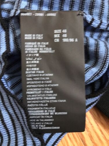 NWT Prada "Lana Riga" Men Cardigan - Nero/Celeste - Size 48 (IT)/38 (US) - Picture 3 of 4