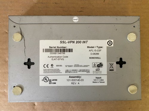 Sonicwall SSL-VPN 200 INT Sonicwall APL15-03F D-08269 P/N 101-500140-03 -Inc VAT - Picture 4 of 6
