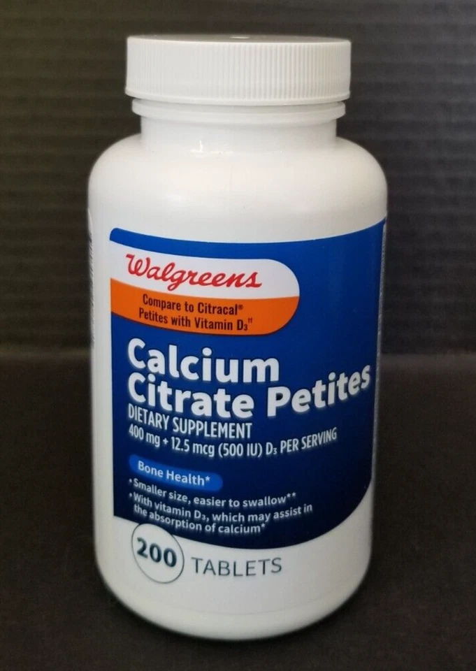 2x Walgreens (Citracal) Calcium Citrate Petites + Vitamin D3 200 Tablets 11/25 - Image 2 of 4