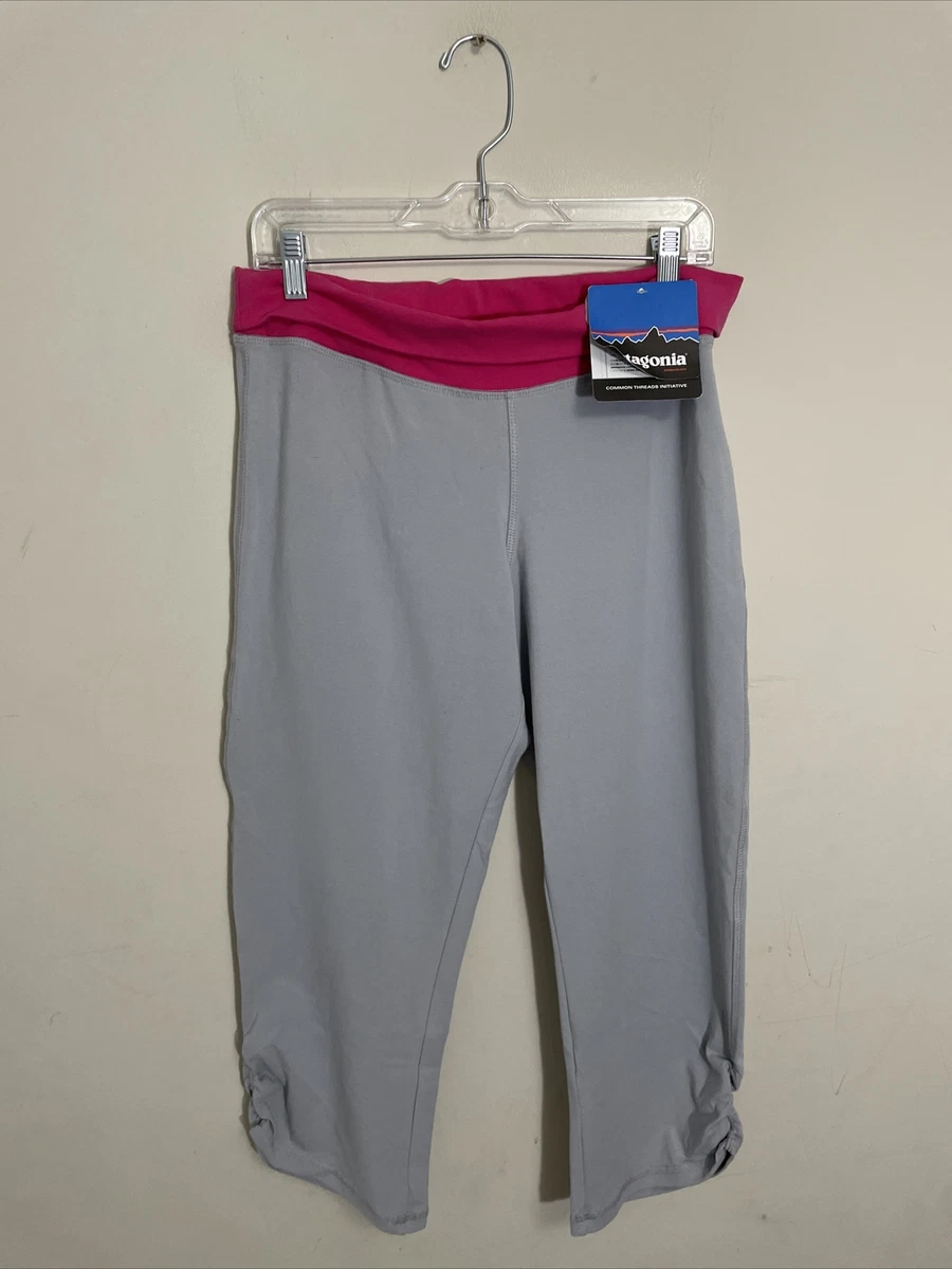 NWT Patagonia Women's Calma Capris Ruched Leg Fold Waist Gray Sz